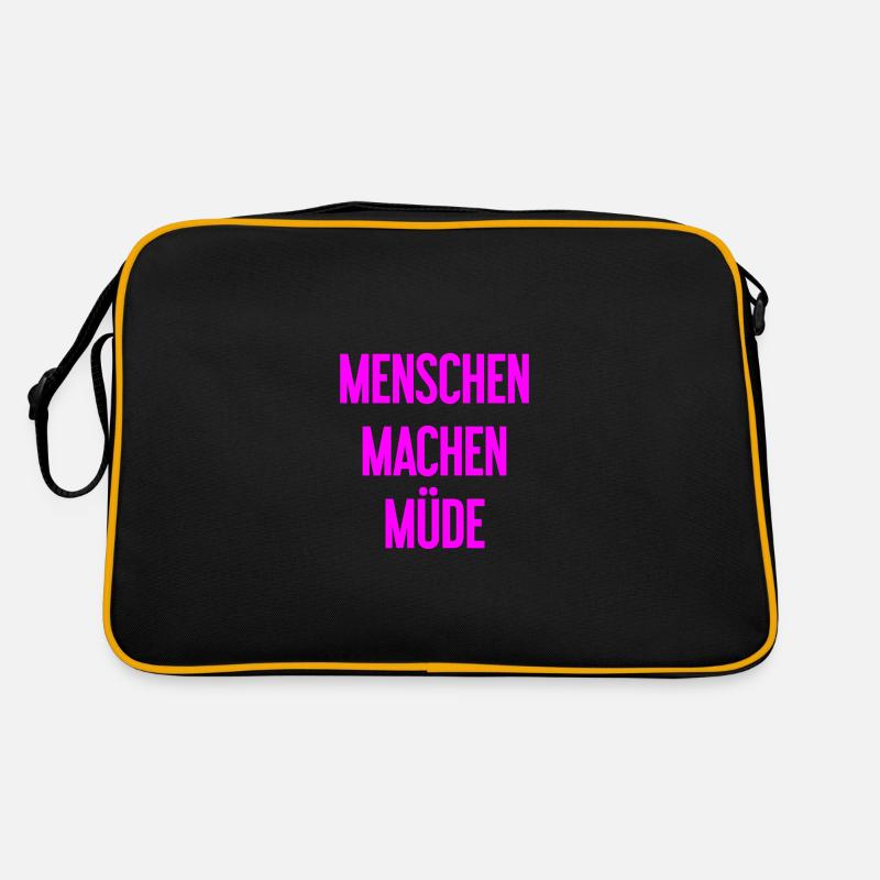 Menschen machen müde - Lustiger Spruch Retro Tasche