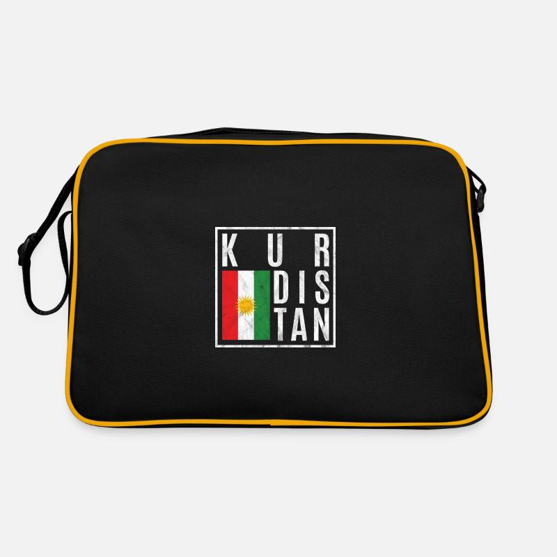 Kurdistan - Retro Tasche - Schwarz/Gold