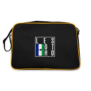 Lesotho - Retro Tasche - Schwarz/Gold - Hinten