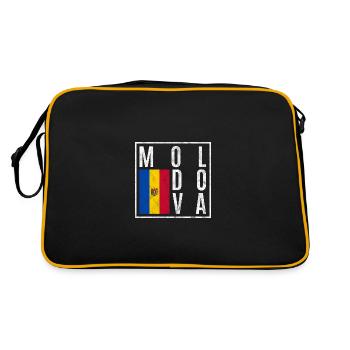 Moldawien - Retro Tasche - Schwarz/Gold - Hinten