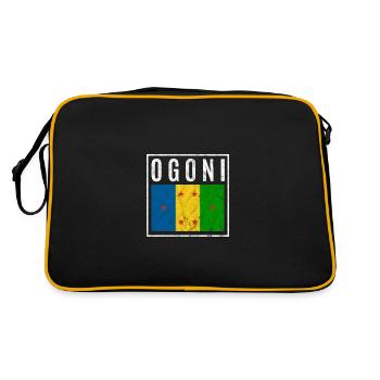 Ogoni - Retro Tasche - Schwarz/Gold - Hinten