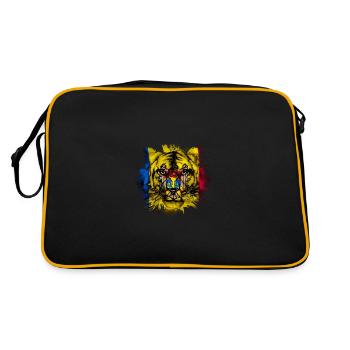 Moldawien - Retro Tasche - Schwarz/Gold - Hinten