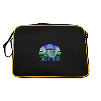 Lesotho - Retro Tasche - Schwarz/Gold - Hinten