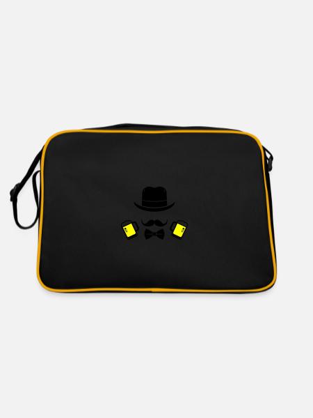 Bier Jga Party Junggesellen - Retro Tasche - Schwarz/Gold - Hinten