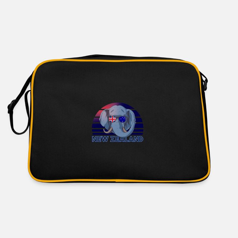 Neuseeland - Retro Tasche - Schwarz/Gold