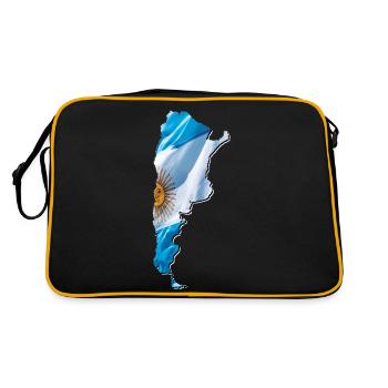 Drapeau de l’Argentine sur la carte de l’Argentine - Sac Retro - noir/or - Dos