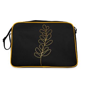Gold Foliage Flora Line Art - Sac Retro - noir/or - Dos
