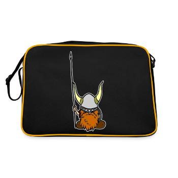 Kleiner Berserker - Retro Tasche - Schwarz/Gold - Hinten
