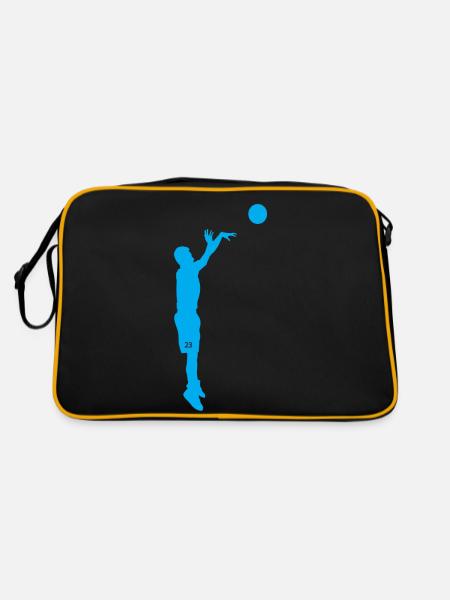 Basketballspieler - Retro Tasche - Schwarz/Gold - Hinten