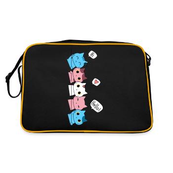 Transgender Pride Katze LGBT Trans Flagge Niedliche Katzen - Retro Tasche - Schwarz/Gold - Hinten