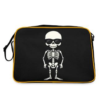 Skelett Comic Halloween Sonnenbrille - Retro Tasche - Schwarz/Gold - Hinten