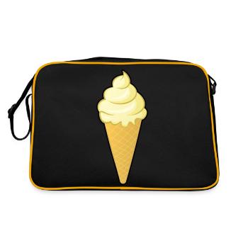Vanille Eis Kostüme Eiscreme Eistüte Vanilleeis - Retro Tasche - Schwarz/Gold - Hinten