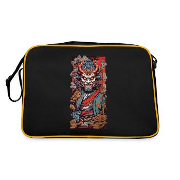 Oni démon rétro Japon Art - Sac Retro - noir/or - Dos