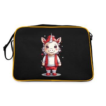 Noël magique de la licorne d’hiver avec magie - Sac Retro - noir/or - Dos
