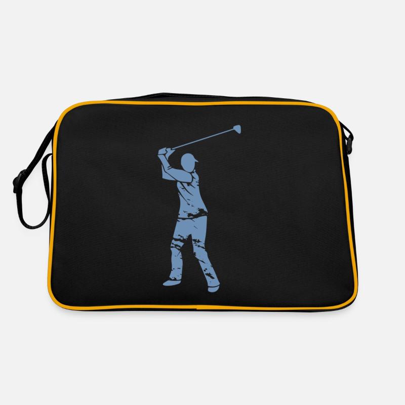 Golf Golfer Silhouette - White Grunge Design Retro Bag