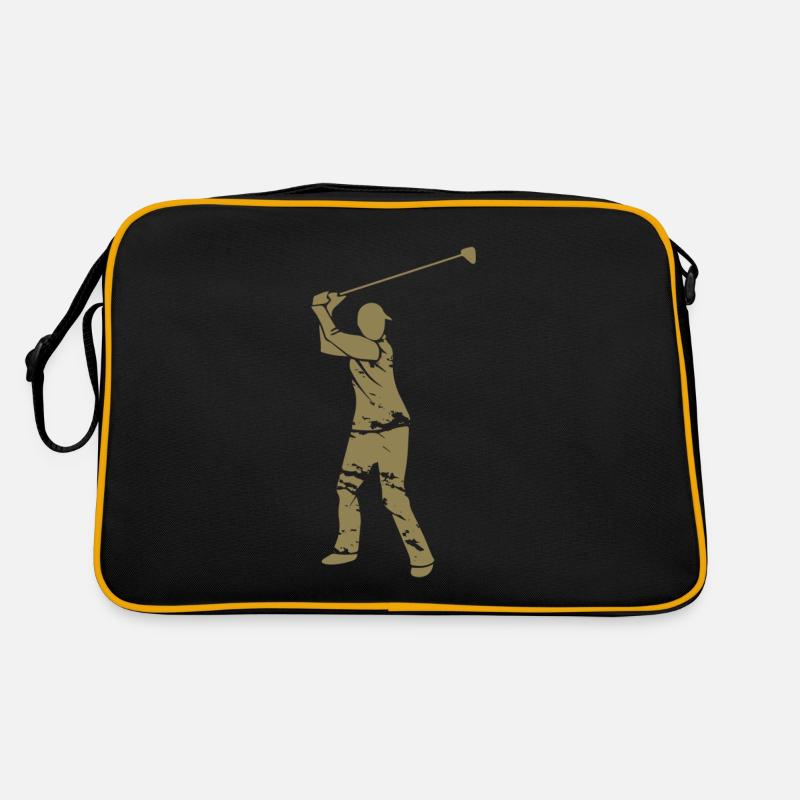 Silhouette de golfeur de golf - Design Grunge blanc Sac Retro