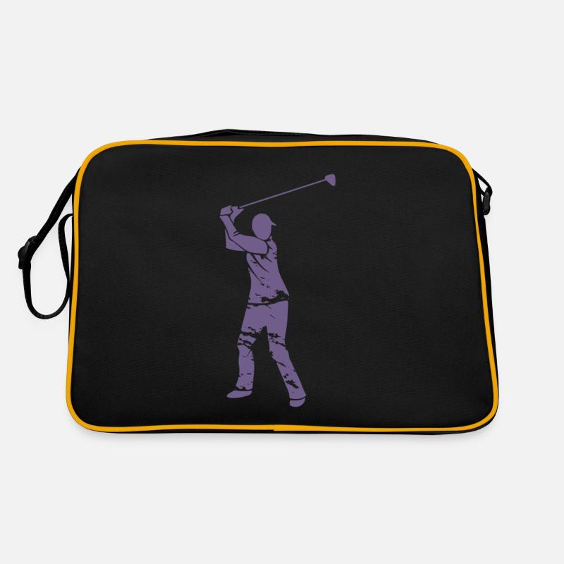 Golf Golfer Silhouette - Weißes Grunge Design Retro Tasche