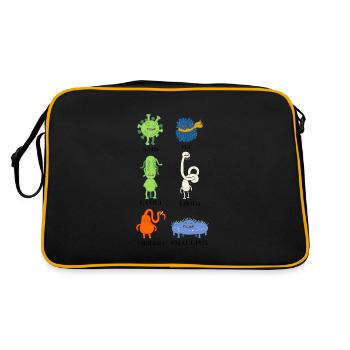 Sweet bacteria and viruses - flu, E.Coli - Retro Bag - black/gold - Back