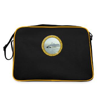 New York-Upper Bay - Retro Tasche - Schwarz/Gold - Hinten