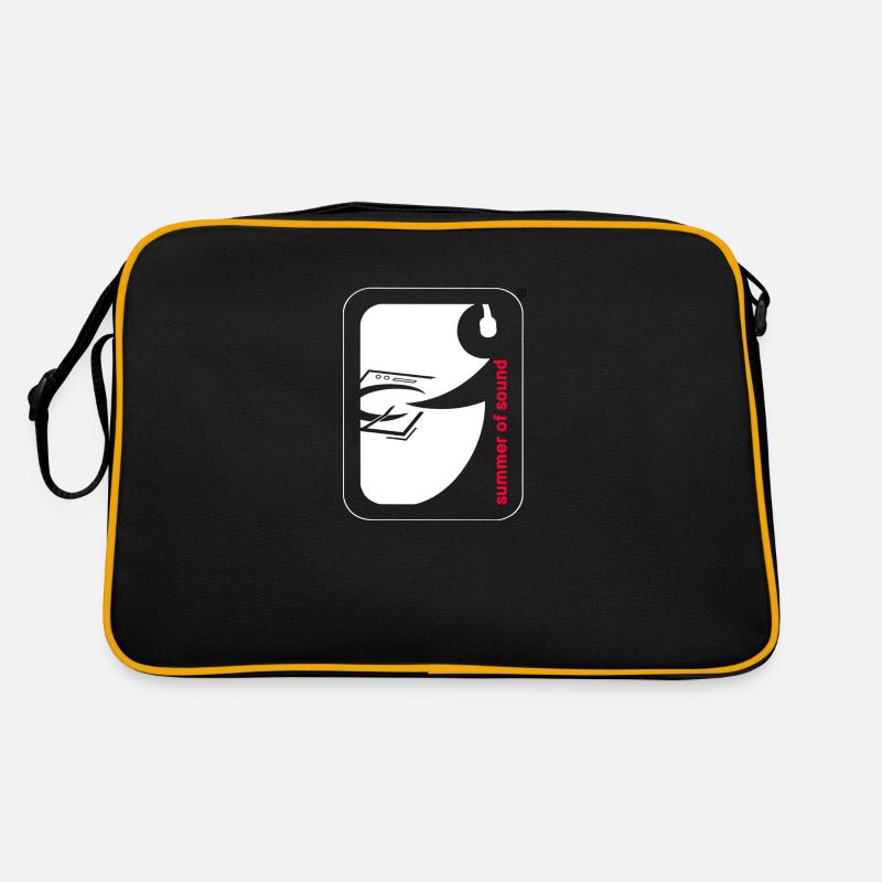 Logo weiß rot Retro Tasche