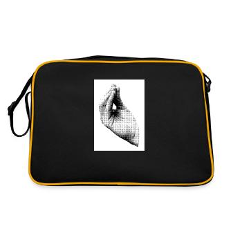 Lustige Geste Handzeichen Italien Design - Retro Tasche - Schwarz/Gold - Hinten