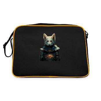 Dog in Medieval Armor - Retro Bag - black/gold - Back
