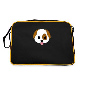 Visage emoji de chien - Sac Retro - noir/or - Dos