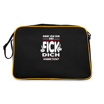 Darf ich dir das Fick Dich anbieten - Retro Tasche - Schwarz/Gold - Hinten