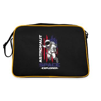 Astronaut Spacesuit Rocket - Retro Bag - black/gold - Back