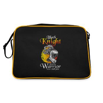 Schwert Drache Templer Adel - Retro Tasche - Schwarz/Gold - Hinten