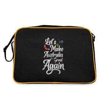 Outback Urlaub Urlaubsreif - Retro Tasche - Schwarz/Gold - Hinten