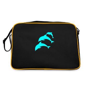 dolphin blue - Retro Bag - black/gold - Back