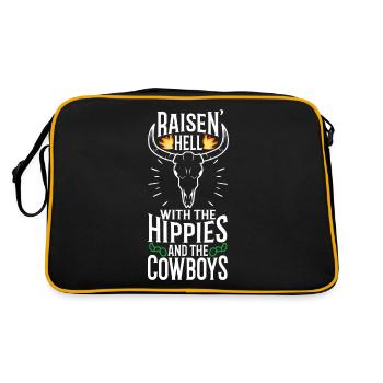 Raisin' Hell With The Hippies And The Cowboys - Retro Tasche - Schwarz/Gold - Hinten