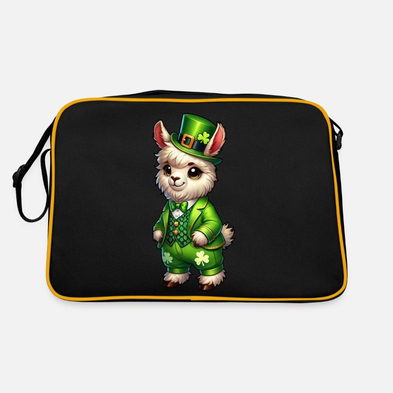Doux lama Dessin animé de la Saint-Patrick Sac Retro