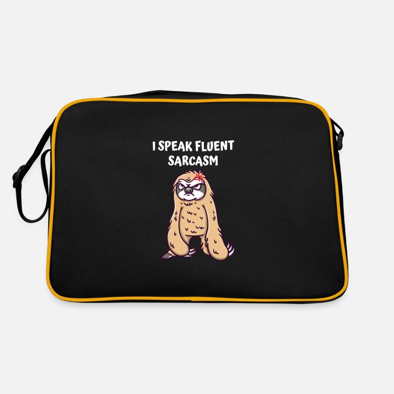 Ich spreche fließend Sarkasmus lustige Freunde Hum Retro Tasche
