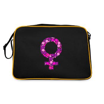 Weibliches Symbol - Retro Tasche - Schwarz/Gold - Hinten