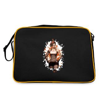 Fitness Frau Muskeln Bodybuilderin - Retro Tasche - Schwarz/Gold - Hinten