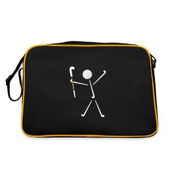 joueur de hockey sur gazon heureux-joueur de hockey sur gazon - Sac Retro - noir/or - Dos