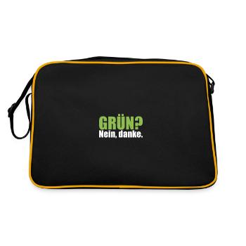 Grün? Nein, danke. Keine grüne Verbotspolitik. - Retro Tasche - Schwarz/Gold - Hinten