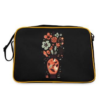 Flowers in Spring - Retro Tasche - Schwarz/Gold - Hinten