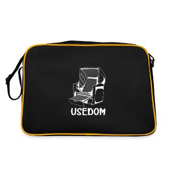USEDOM STRANDKORB - Retro Tasche - Schwarz/Gold - Hinten