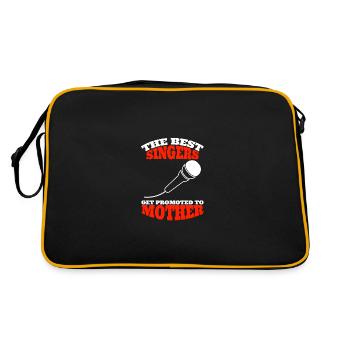 Sängerin Musik Mutter Musikerin Frau Mikrofon Mama - Sac Retro - noir/or - Dos