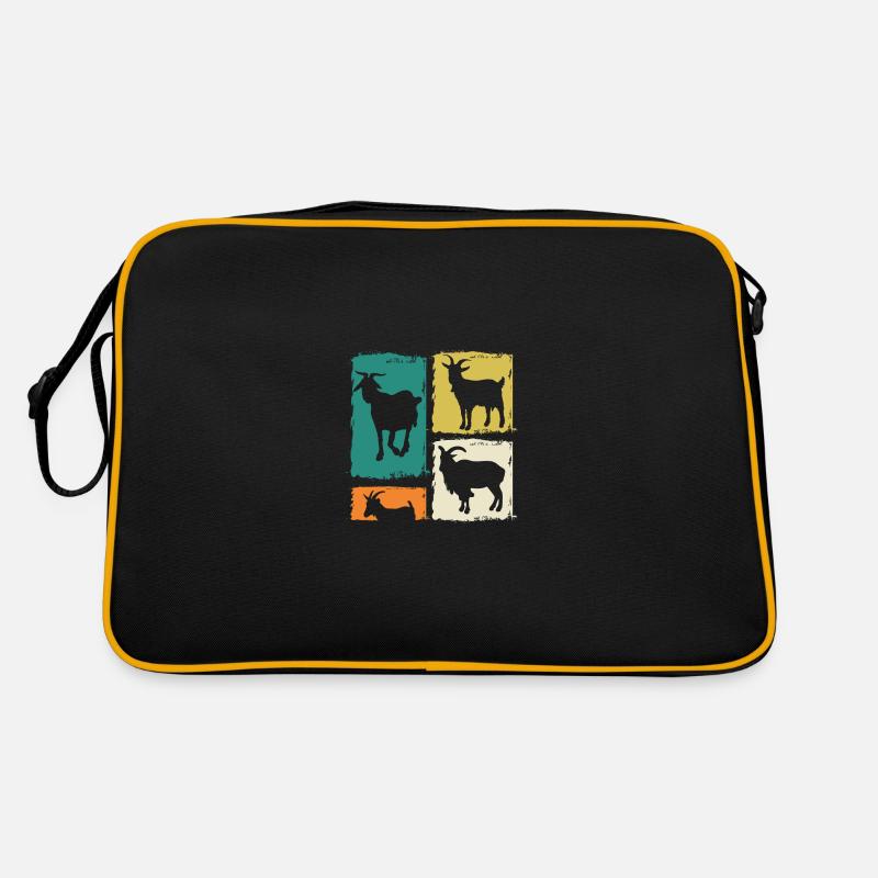 Ziegen - Retro Tasche - Schwarz/Gold