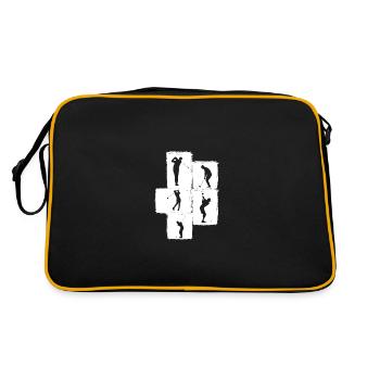 Golfspieler Golf - Retro Tasche - Schwarz/Gold - Hinten
