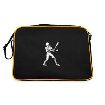 Baseballspieler Baseball - Retro Tasche - Schwarz/Gold - Hinten
