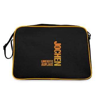 Jochen - Retro Tasche - Schwarz/Gold - Hinten
