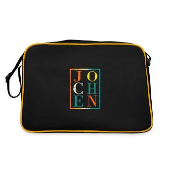 Jochen - Retro Tasche - Schwarz/Gold - Hinten