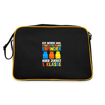 Architect First Grade School Enrollment Schoolchild - Retro Bag - black/gold - Back