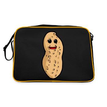 Erdnuss Nuss Kinder Kind Nuss Kleinkind Baby - Retro Tasche - Schwarz/Gold - Hinten