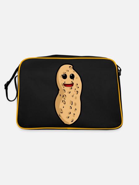 Peanut Nut Children Child Nut Toddler Baby - Retro Bag - black/gold - Back